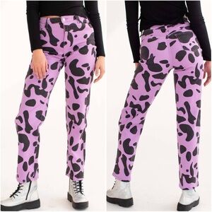 \Machine\ Purple Cow Print Jeans
